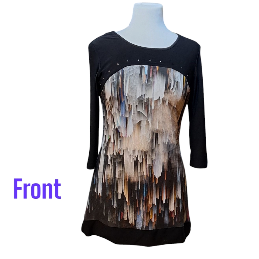 Libra Black and Multicolor Women's Top Or Dress